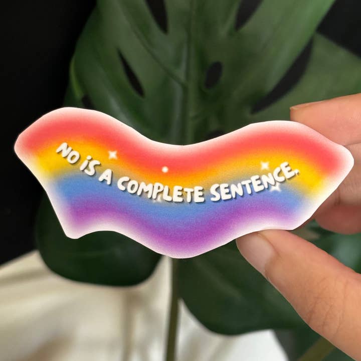 UNFOLDZinesandArt - Wholesale Sticker - Rainbow Pride Vinyl Sticker | No is a Complete Sentence