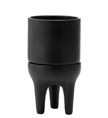 Napco - Wholesale Plant Pot - Black Footed Planter Comes with Saucer Item # 146810