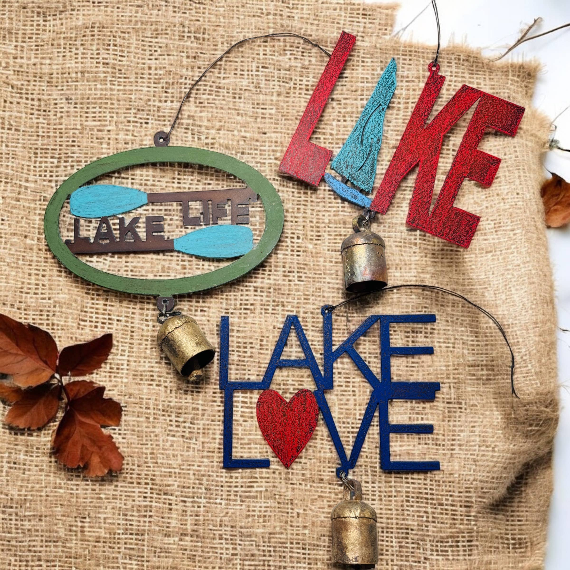 Whimsies – Espanta-espíritos por atacado – Sino de vento do lago Vida no lago diversão de verão em barco sino de metal EUA9