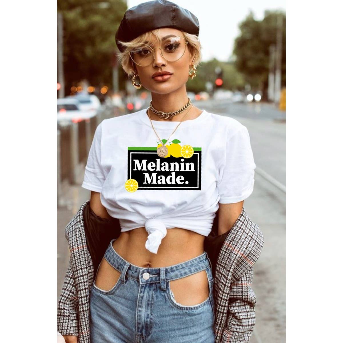 crashangel.us - Vente T-shirt sérigraphié – femme - T-shirt imprimé MELANIN MADE3