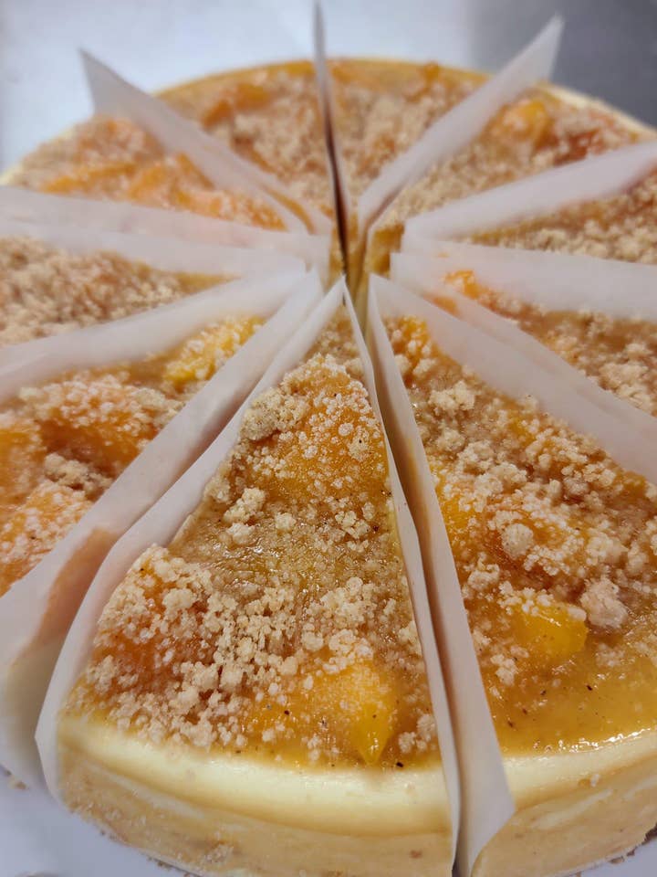 Cheesecake Carousel Peach Cobbler Cheesecake 8 " inch for wholesale by Cheesecake Carousel