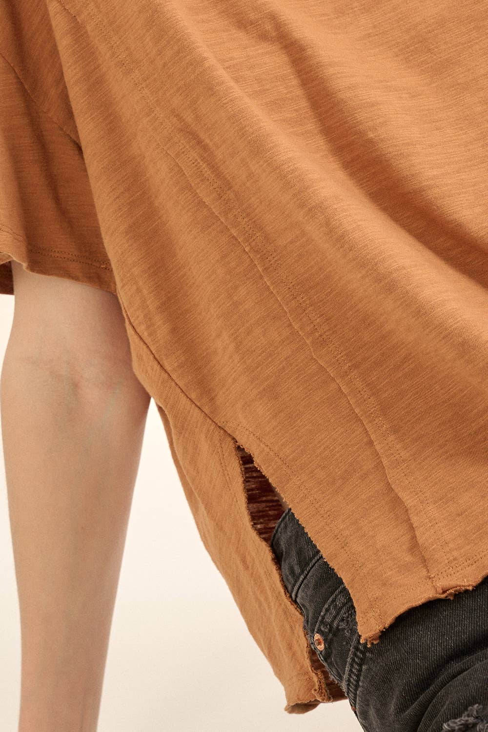 Promesa USA – Engroshandel Strikket top - Dame – Easy Fit Mineral-Wash Udsat Søm Slub Strik Tee21