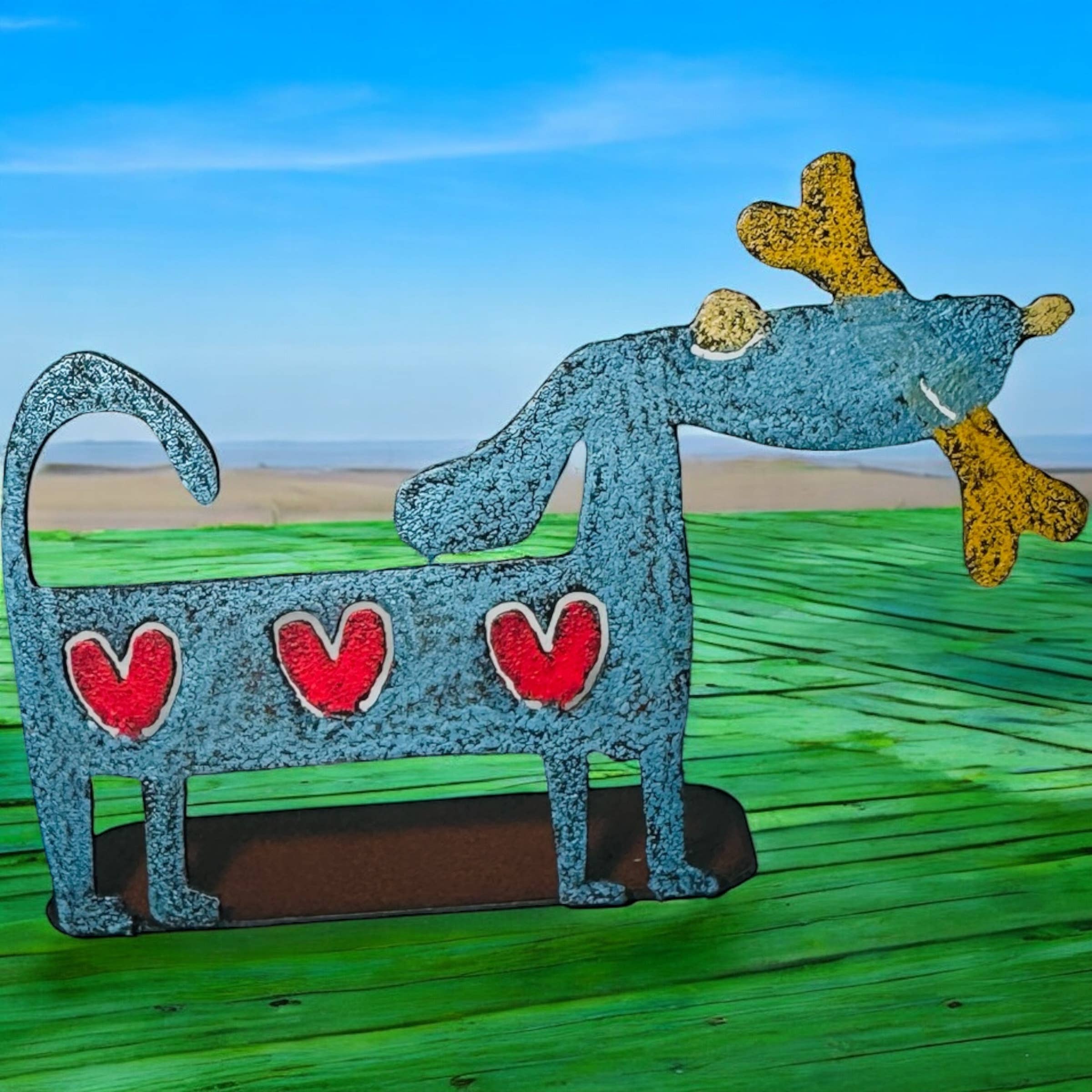 Whimsies – Engroshandel Bordpynt – Hund stående Bordplade Gave finurlige metalgaver dyreelsker5