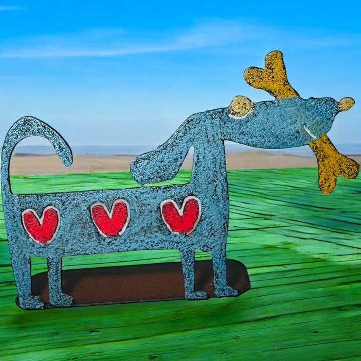 Whimsies – Engroshandel Bordpynt – Hund stående Bordplade Gave finurlige metalgaver dyreelsker5