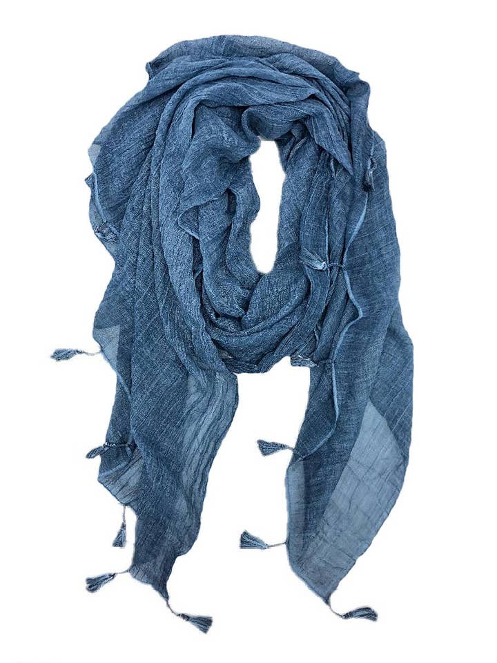 JC020281 Solide Sjaal met Kwastjes voor wholesale door JC Sunny Fashion