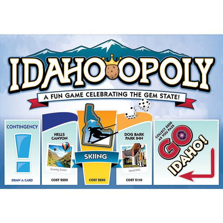 Outset Games and Cobble Hill Puzzles - Wholesale Board Game - Idaho-Opoly (state) Board Game