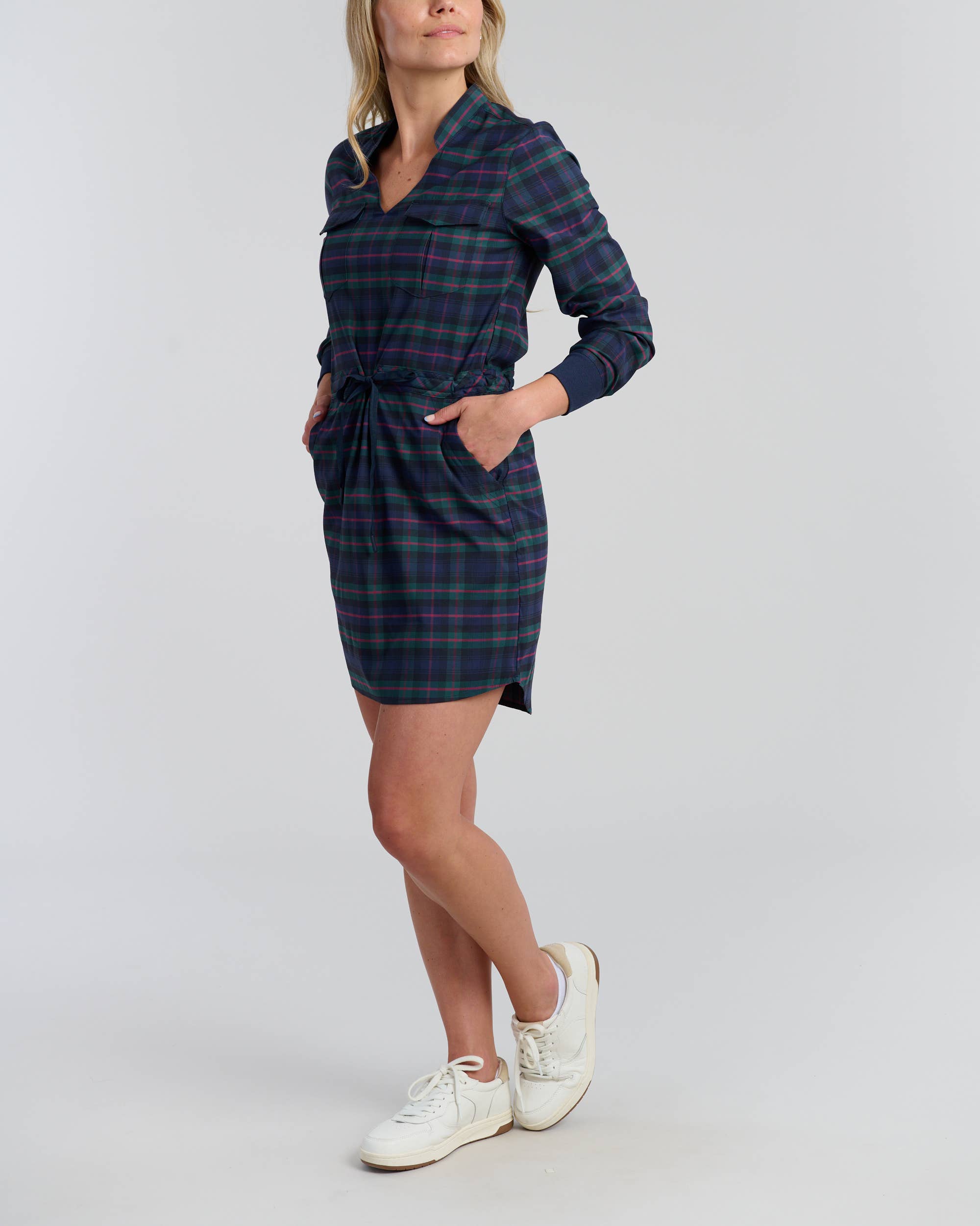 Dark Tartan Driver Dress for wholesale on Faire5