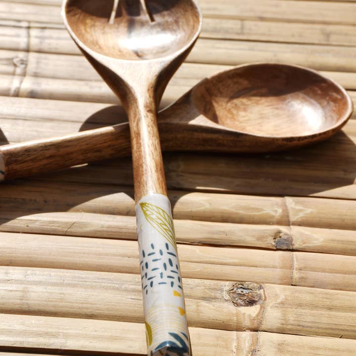 Maya Mallorca - Wholesale Serveerschaal - Grote kom en lepel set van mangohout – Menorca4