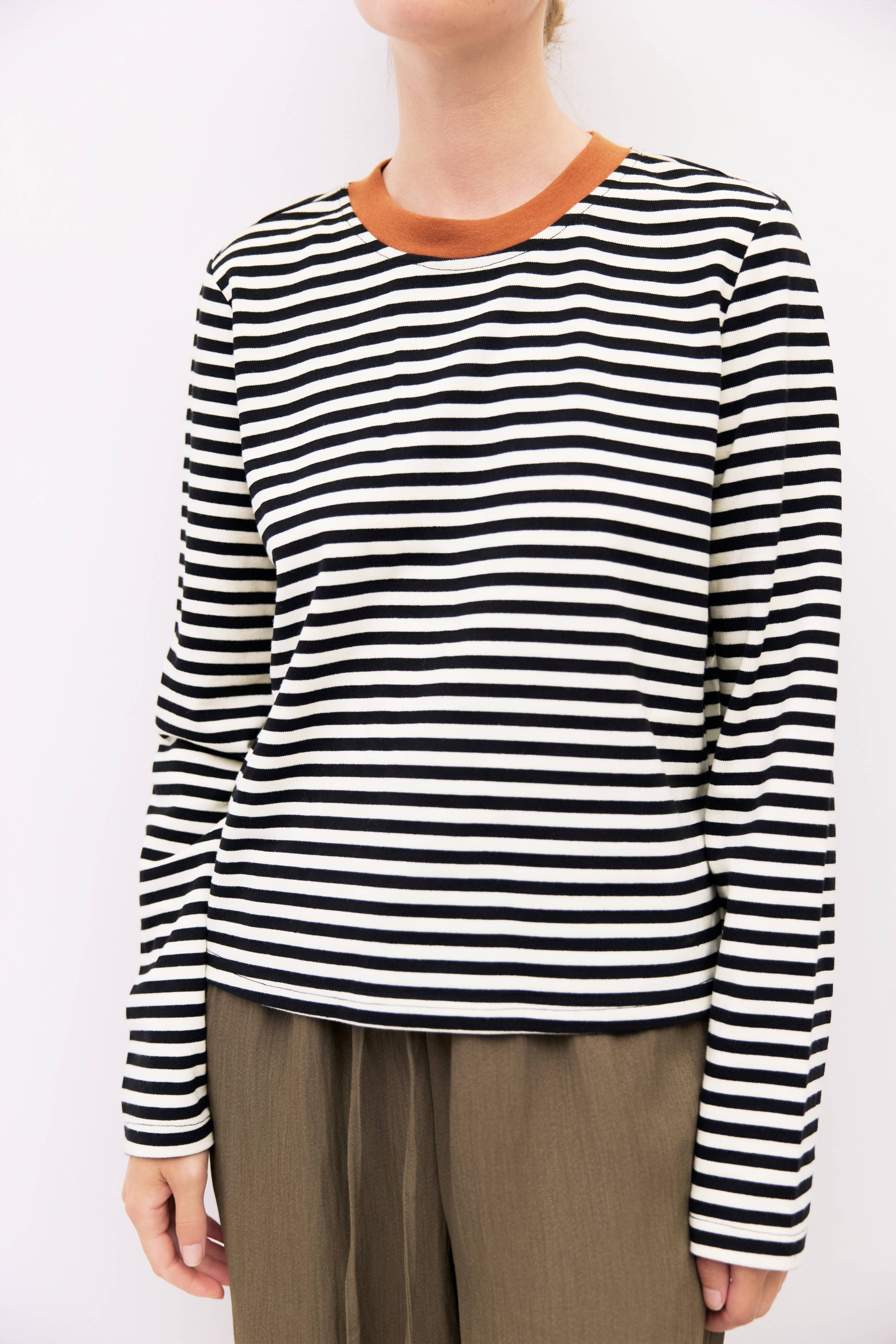 MOD REF - Wholesale T-Shirt - Women's - The Kathleen Top | Women's Striped Long Sleeve T-Shirt

22