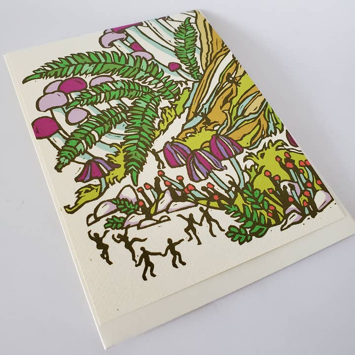 Little Green - Wholesale Birthday Card - Fall Fairy Mushroom Birthday Greeting Card