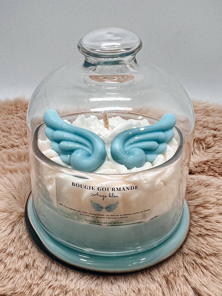 Blue Angel Bell Candle for wholesale by Petites Bulles de Savon