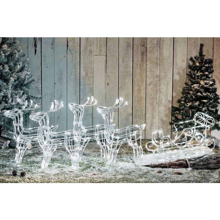 Trineo 4 Renos 246Led Fijo Blanco Frío / 14Led #1517 para venta al por mayor de CP INTERNATIONAL