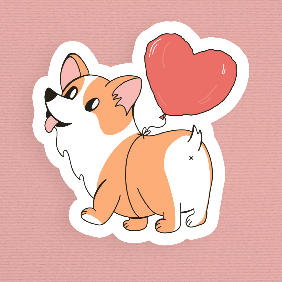Parcel Island - Wholesale Sticker - Corgi Floating On A Balloon | Illustrated Cute Vinyl Sticker1