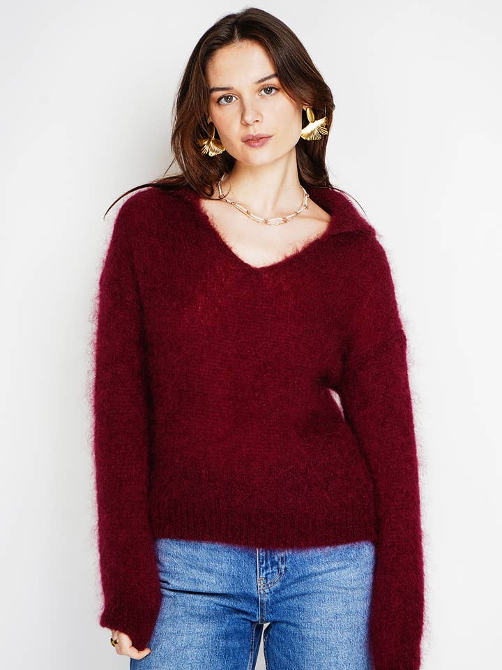 Polo neck sweater 80% kid mohair 6266 for wholesale by NOELINE