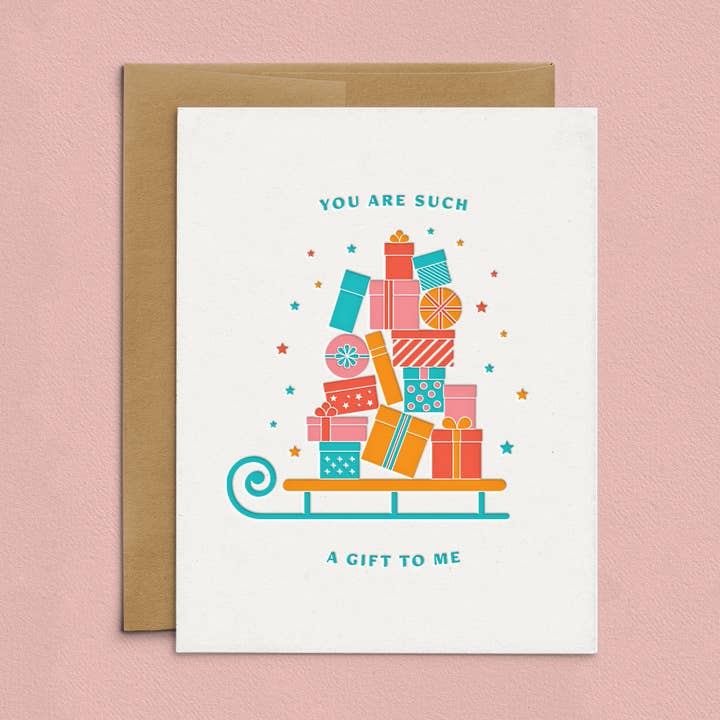 You're Such a Gift to Me Holiday Letterpress-Grußkarte für den Großhandel von Lickety Split Press