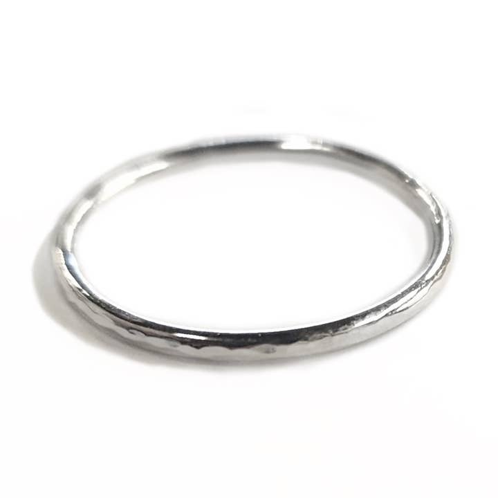 Sterling silver stacking ring with hammered texture for wholesale by Ardent Jewel Co
