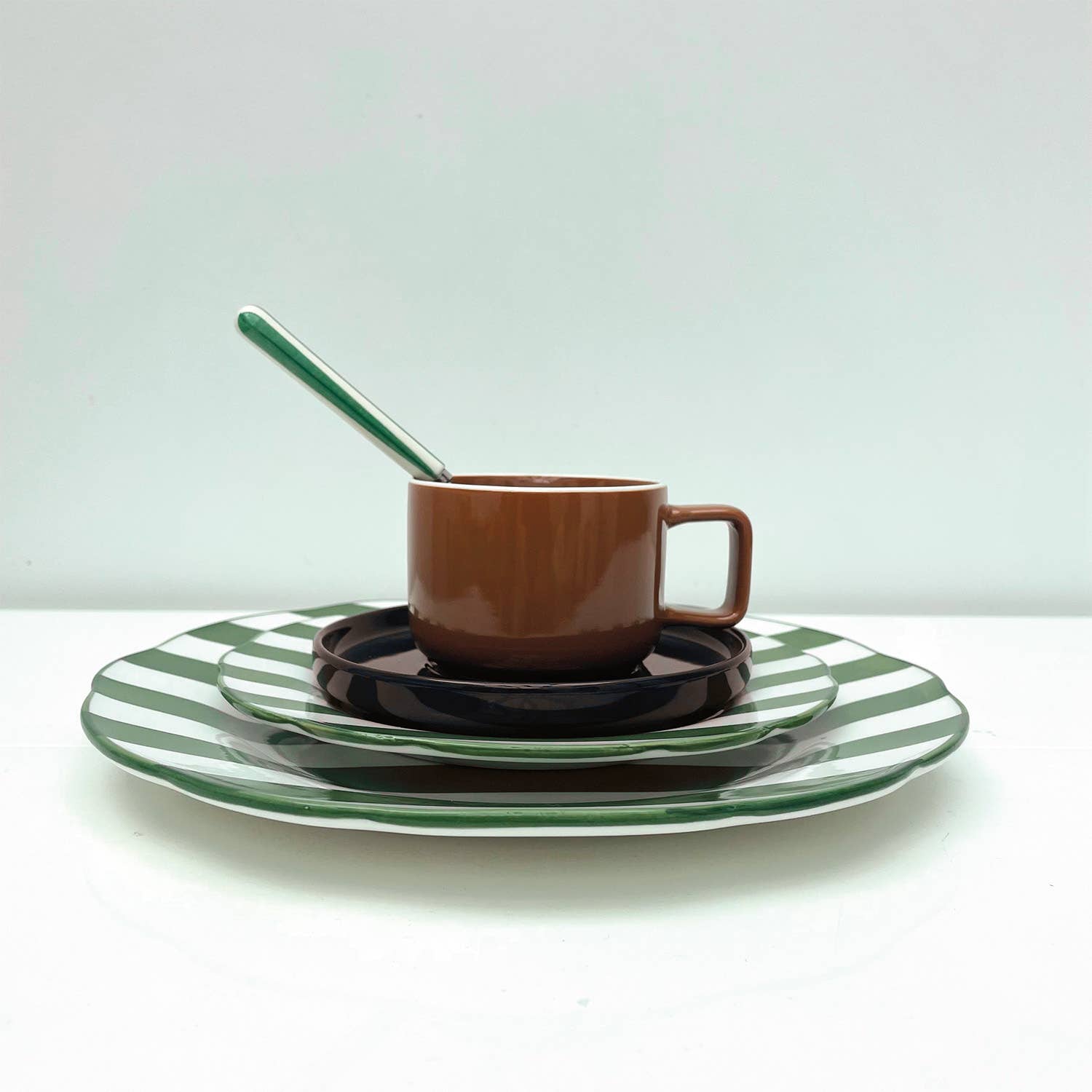 Opjet Paris - Wholesale Borden - Set van 4 groene trattoria dessertborden ø 19 cm1