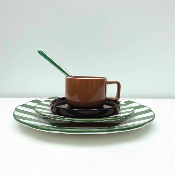 Opjet Paris - Wholesale Dinner Plate - Set of 4 green trattoria dessert plates D19cm1