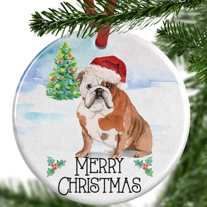 WagATudeTags - Vendita all'ingrosso Decorazione - Ornamento natalizio Bulldog inglese - Personalizza