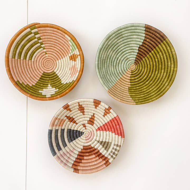 sifadesigns - Wholesale Wall Accent - Colorful Woven Baskets Bowls for Wall Decor/ Home Decor