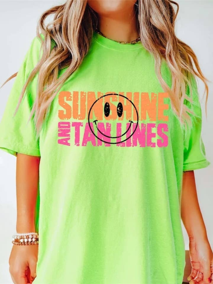 Sunshine And Tan Lines Graphic Tee for wholesale by the distressed darlin