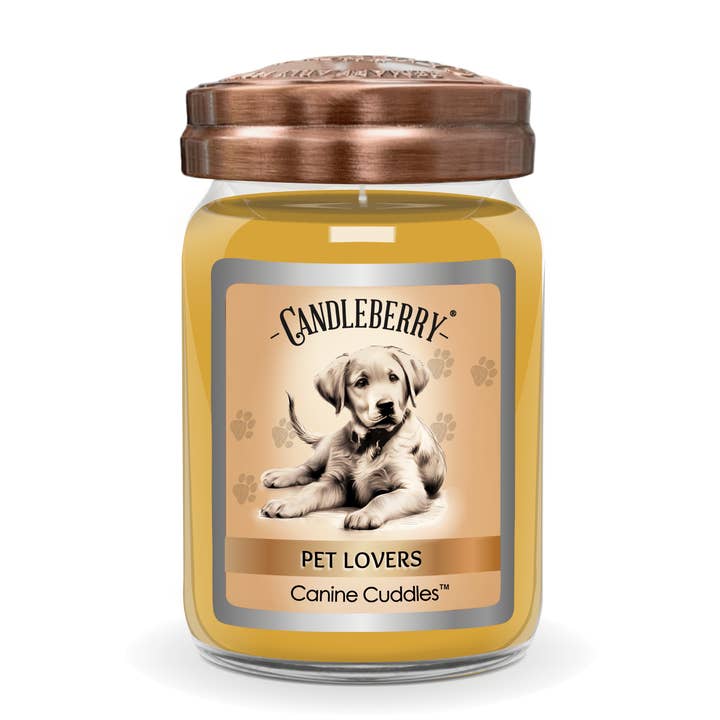 Canine Cuddles - Large Jar Candle for wholesale by The Candleberry Candle Company