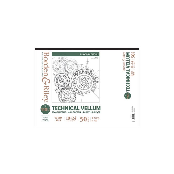 Chartpak, Inc. - Wholesale Sketchbook/Sketchpad - 110M Technical, 18x24 Tracing Pad