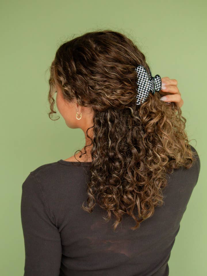 Spooky Checked Claw Clip for wholesale by Shop Andi