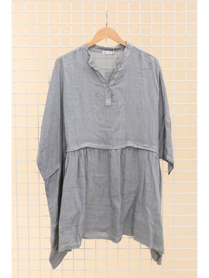 la maison des fibres naturelles - Venta al por mayor Túnica - Mujer - Túnica amplia de lino 68369 flora 100% TÚNICA DE LINO27