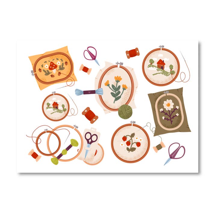 Kaart Embroidery for wholesale by Only Happy Things Stationery