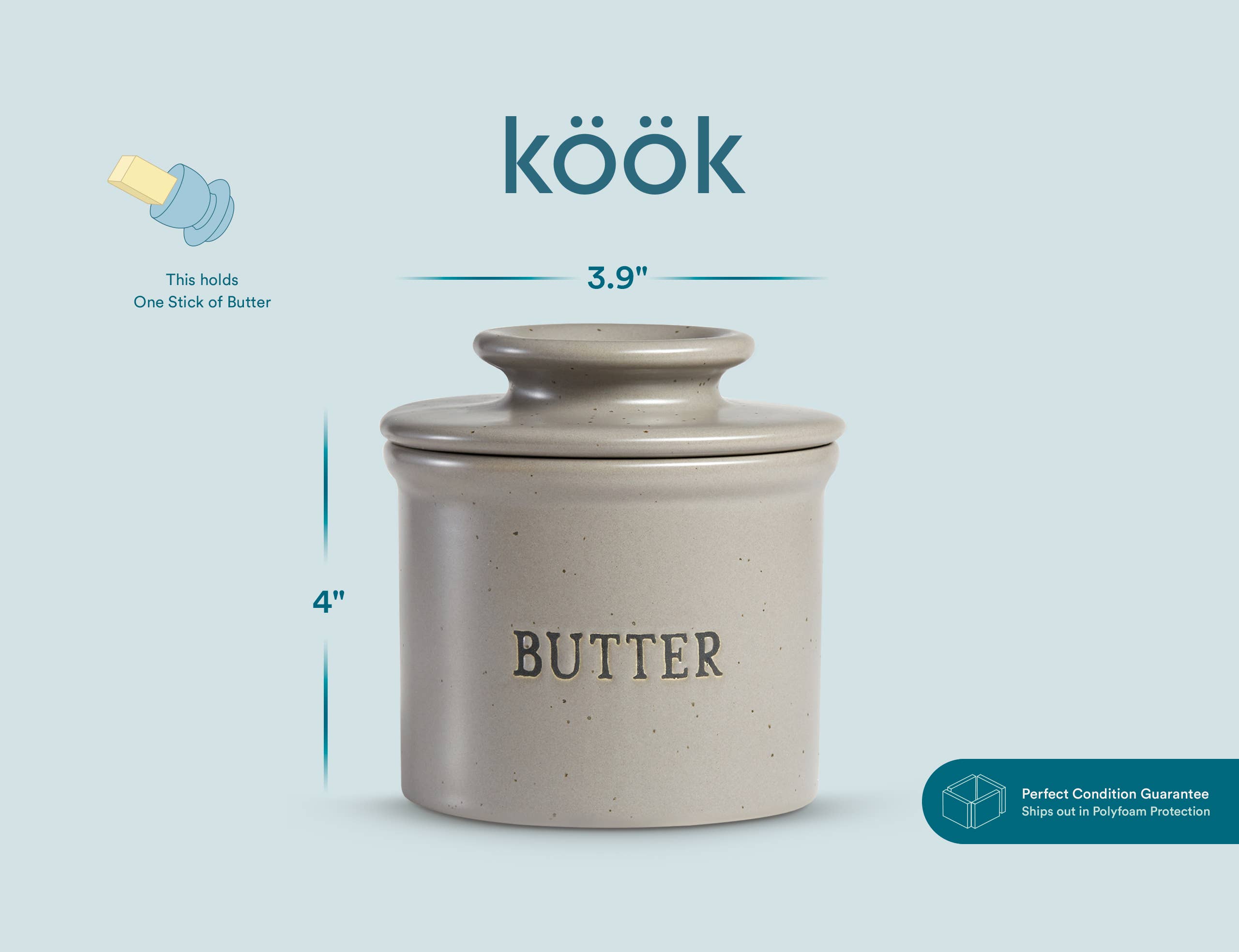 Kook - Wholesale Butter Dish - Kook French Butter Keeper Dish, Ceramic32