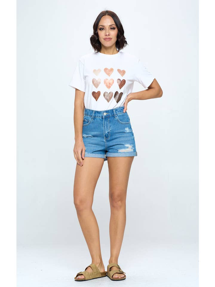 BLUE AGE - Wholesale Shorts - Women's - STRITCH HIGH RISE SOLID HEM DENIM SHORTS2