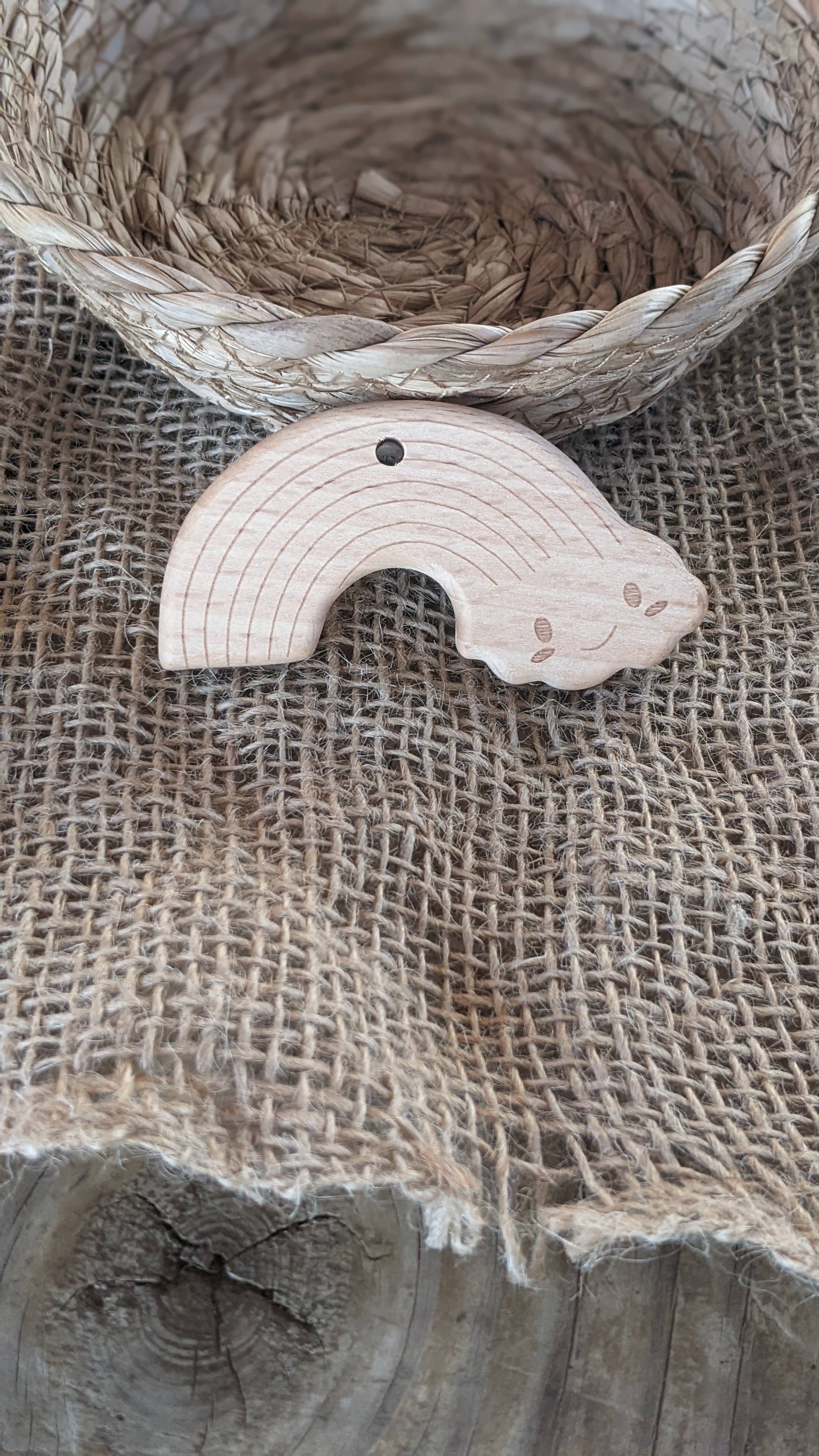 Brombie - Wholesale Teether (Not Clip-On) - Baby - Faux leather clip with wood teether & matching attachment3