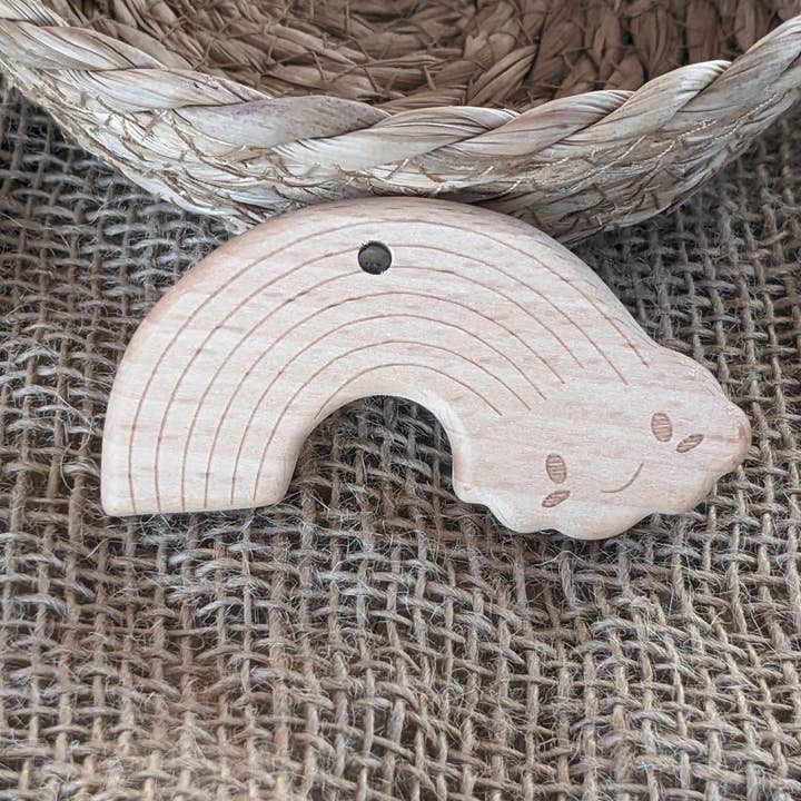 Brombie - Wholesale Teether (Not Clip-On) - Baby - Faux leather clip with wood teether & matching attachment3