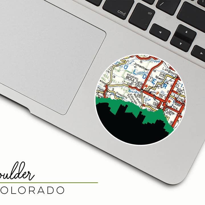 Paperfinch Design - Wholesale Sticker - Boulder Colorado city sticker | city map and skyline
