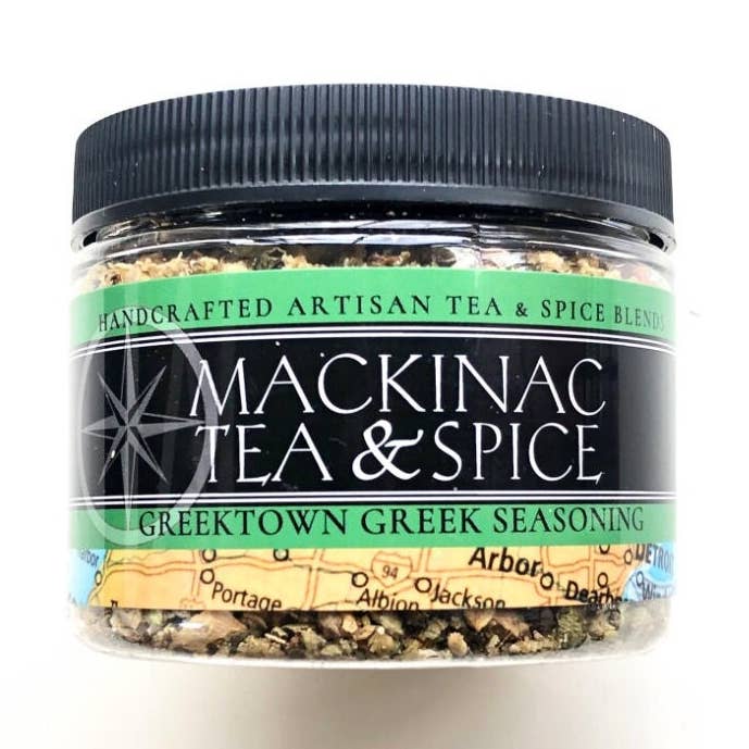 Greektown Detroit Griekse smaakmaker voor gyros, pasta en salades voor wholesale door Mackinac Tea & Spice llc