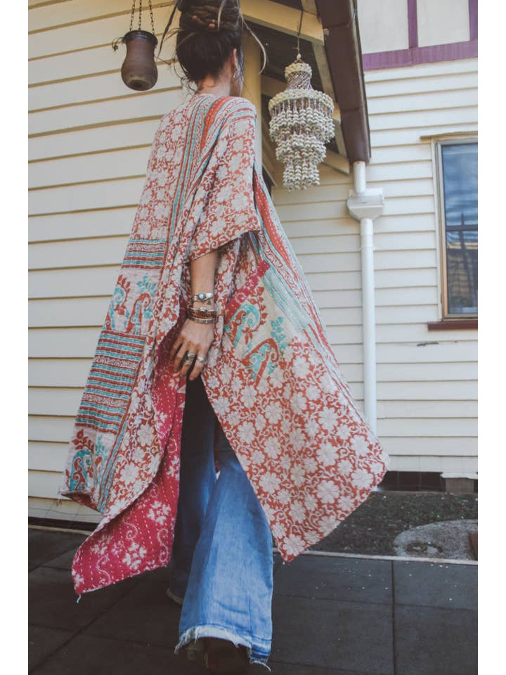 Renew Vintage - Wholesale Kimono – Women's - Kantha Ruana3