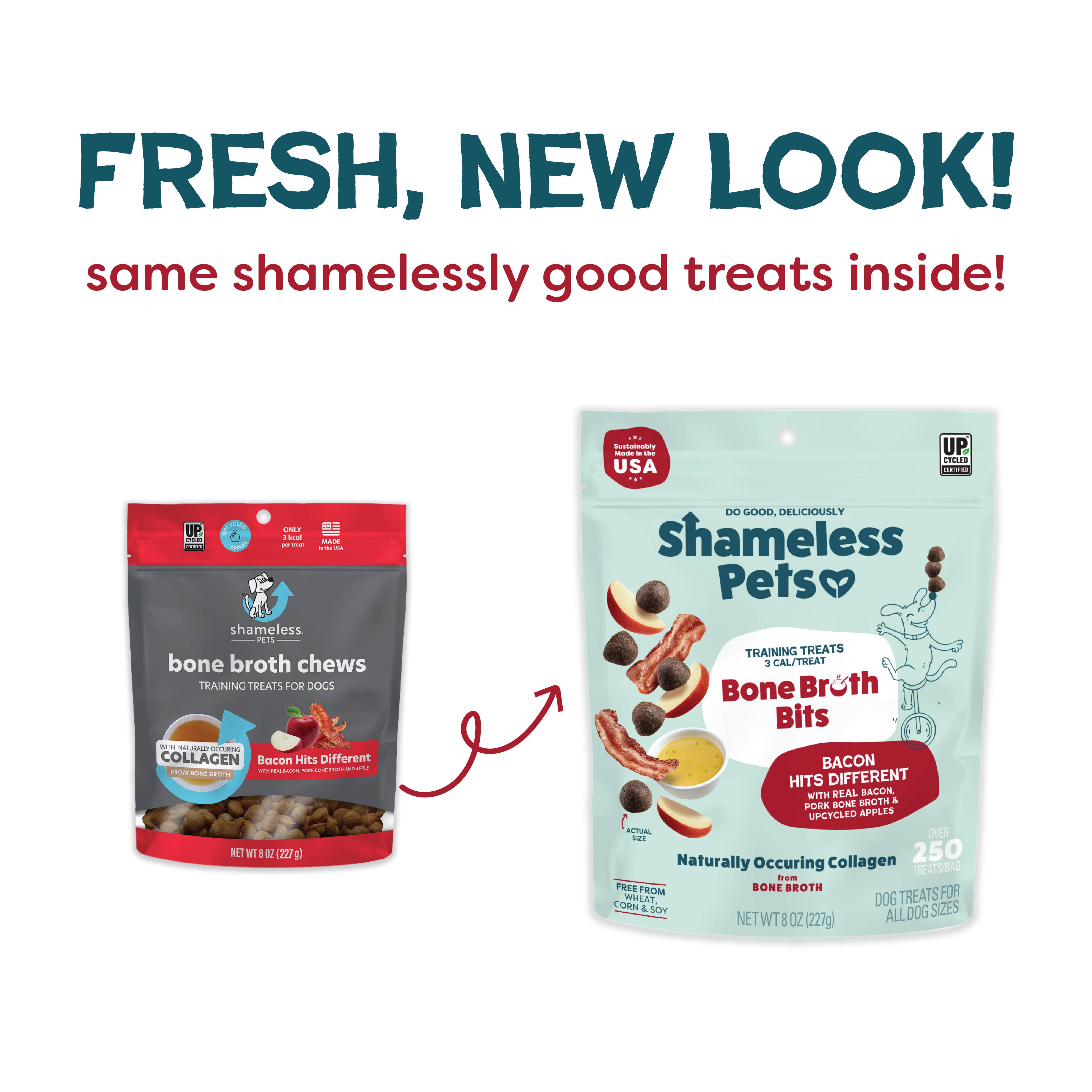 Shameless Pets - Wholesale Pet Treats - Dog - Bacon Hits Different Bone Broth Dog Training Treats1