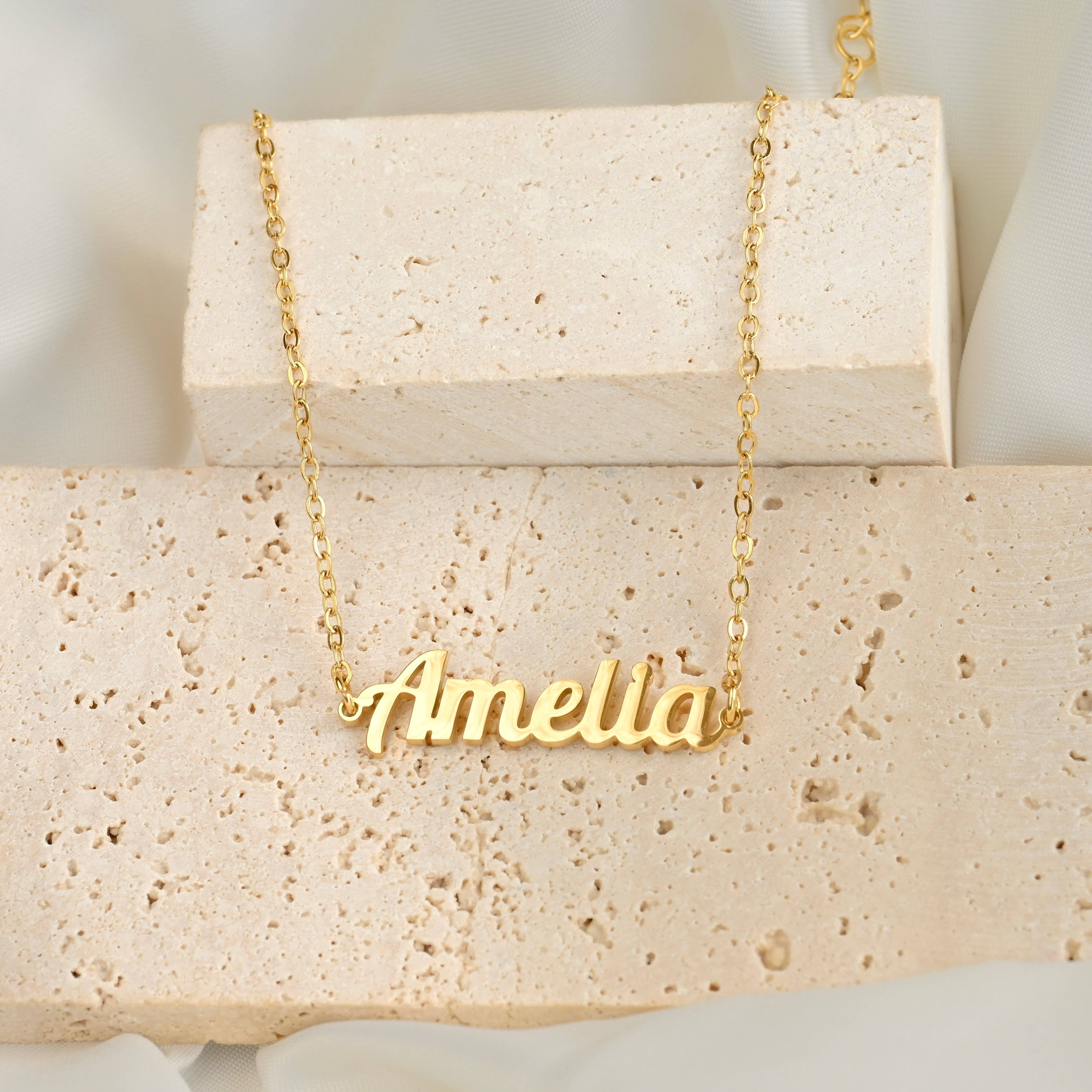 Blueyejewelry - Wholesale Pendant/Charm Necklace - Custom Name Necklace - 18k Gold Personalized Name Necklace7