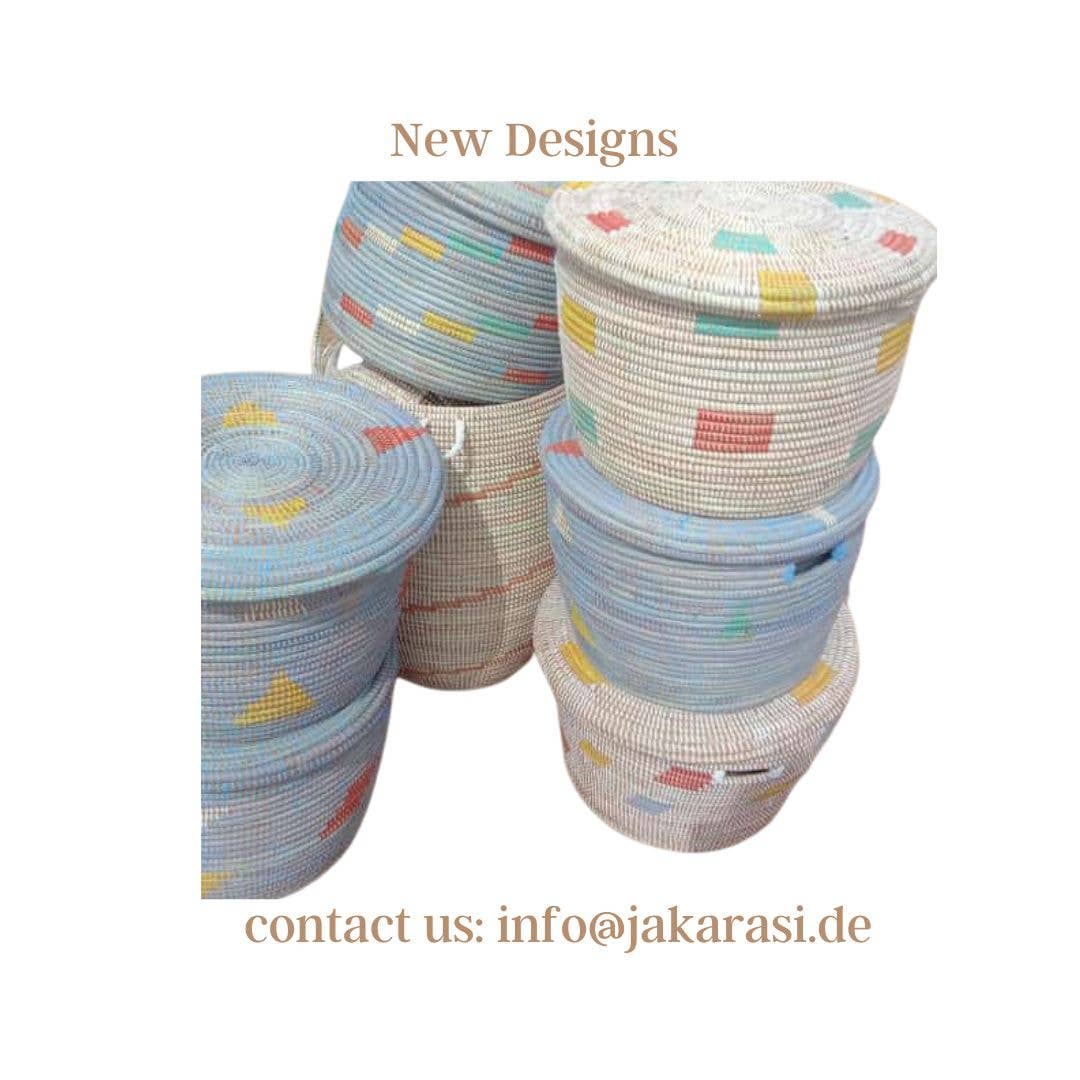 Jakarasi - Vendita all'ingrosso Cestini - Cesto porta biancheria boho intrecciato a mano in erba marina2