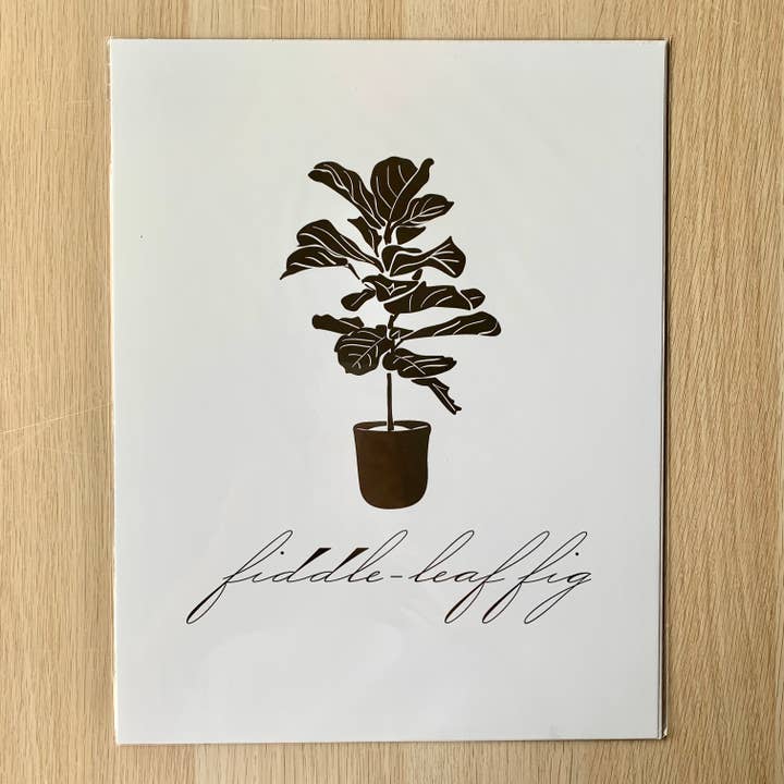 Fiddle-Leaf Fig Plant Digital Drawing Art Print for wholesale by Tasha Fay