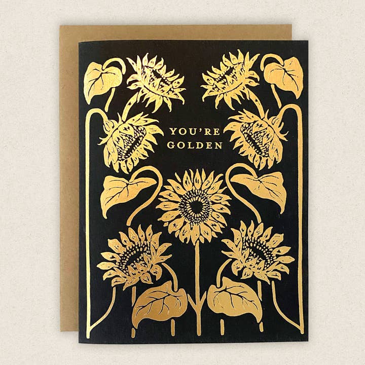 You're Golden Sunflower Greeting Card for wholesale by The Wild Wander