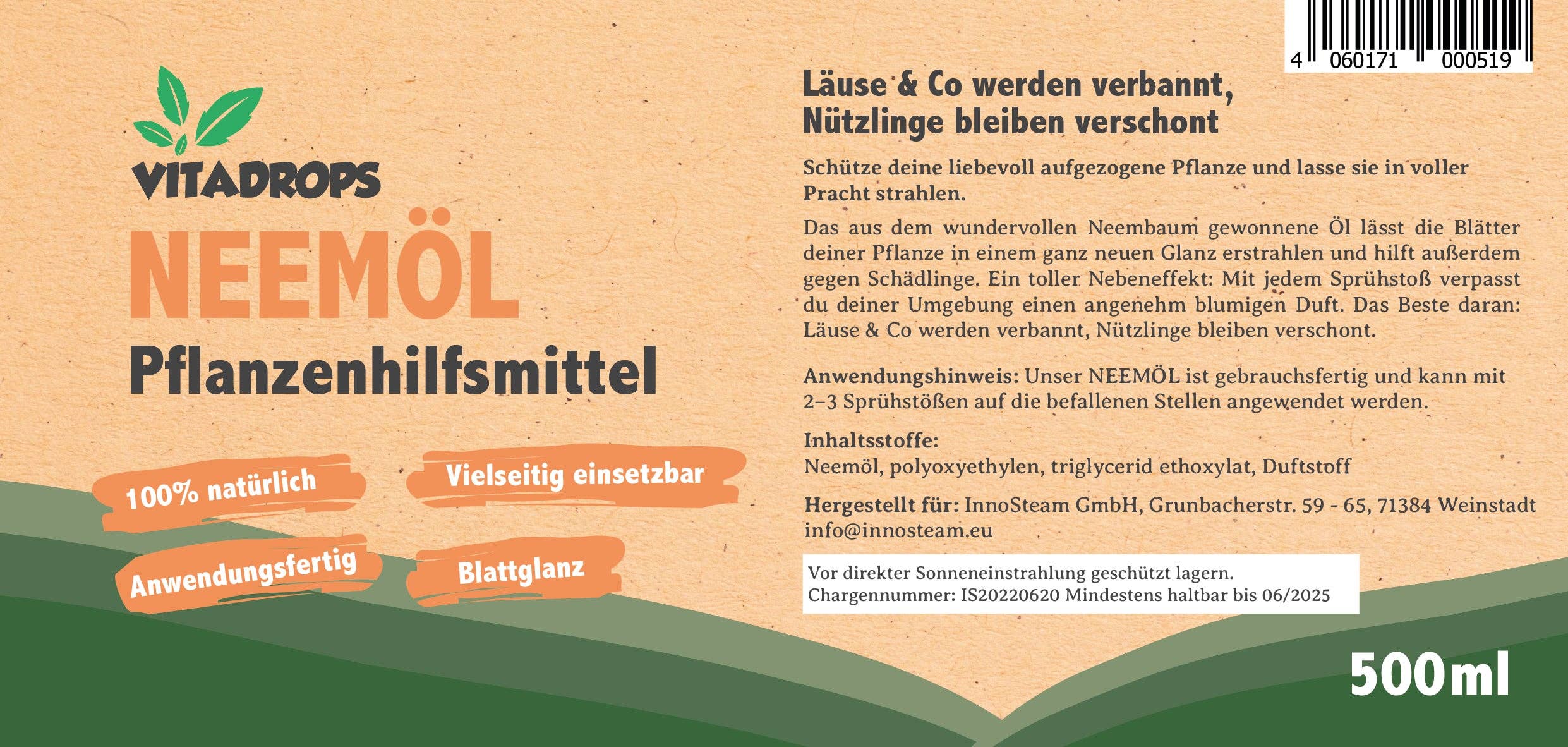 Close Up GmbH - Wholesale Insect Repellent - Vitadrops Neem Oil Plant Protection Spray Neem Oil3