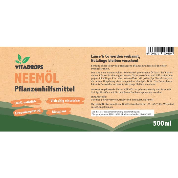 Close Up GmbH - Wholesale Insect Repellent - Vitadrops Neem Oil Plant Protection Spray Neem Oil3