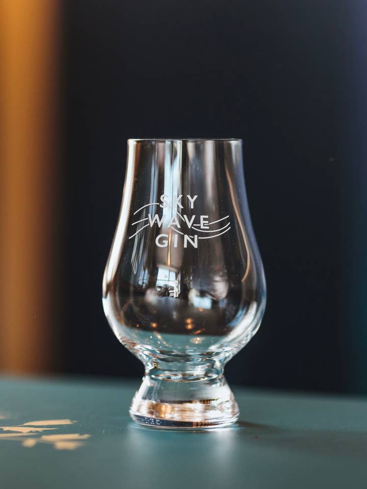Sky Wave Gin Branded Tasting Glass for wholesale by Sky Wave