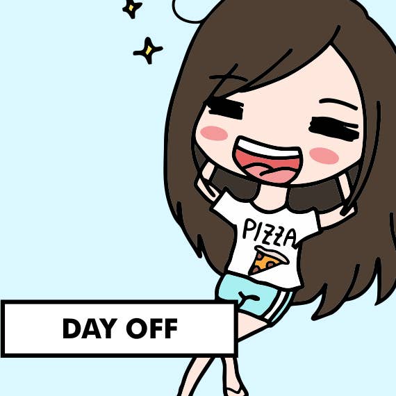 Autocollants Day Off/Relax Sarah pour la vente par Stickies by C&S