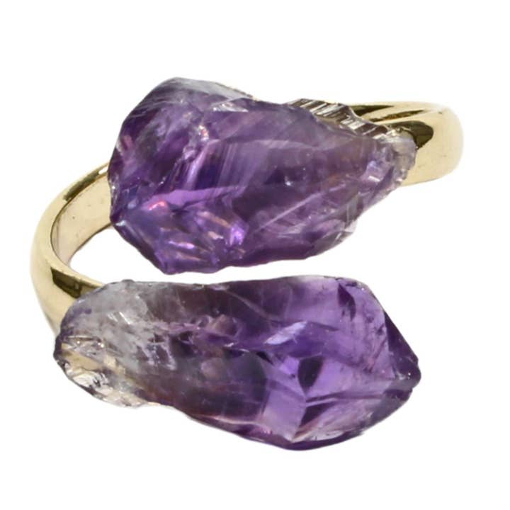 The Psychic Tree – Großhandel Cocktail-/Statement-Ring – Amethyst-Kristall verstellbarer Ring1