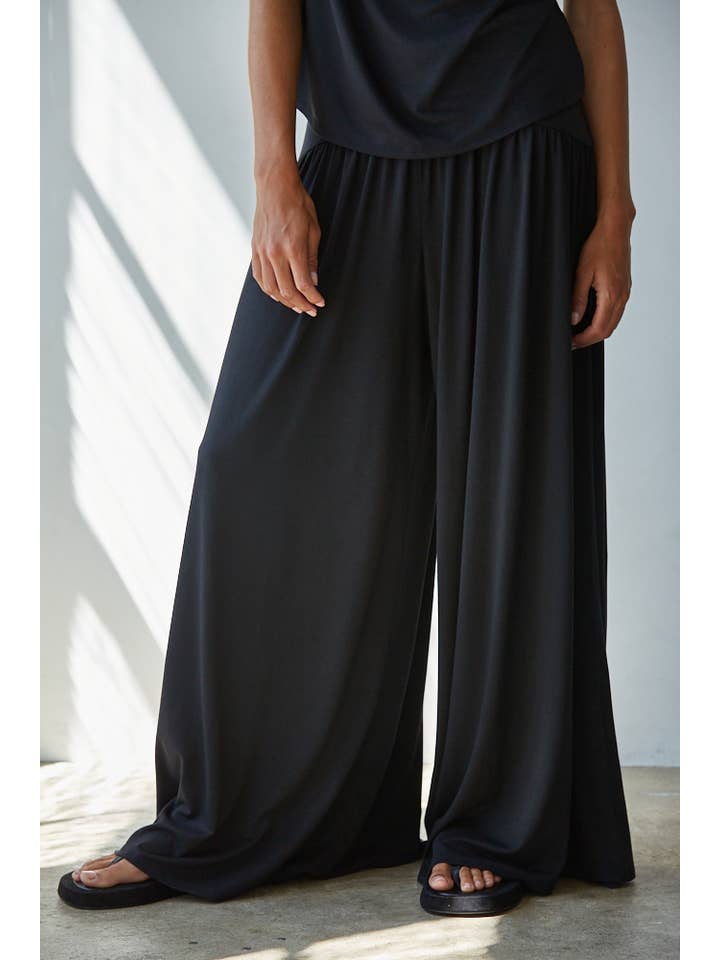 By Together - Wholesale Pants - Women's - L9178B | Knit Polyester Spandex Elastic Waist Straight Leg