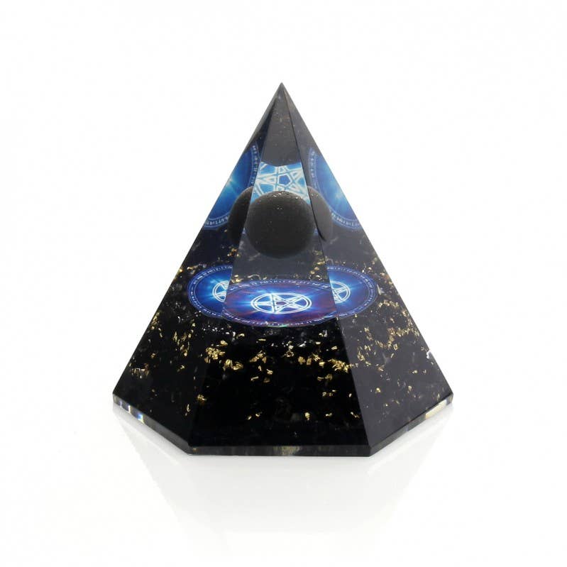 UniArt - Wholesale Spiritual Stone/Crystal - Hexagonal orgonite with sphere and natural stones18