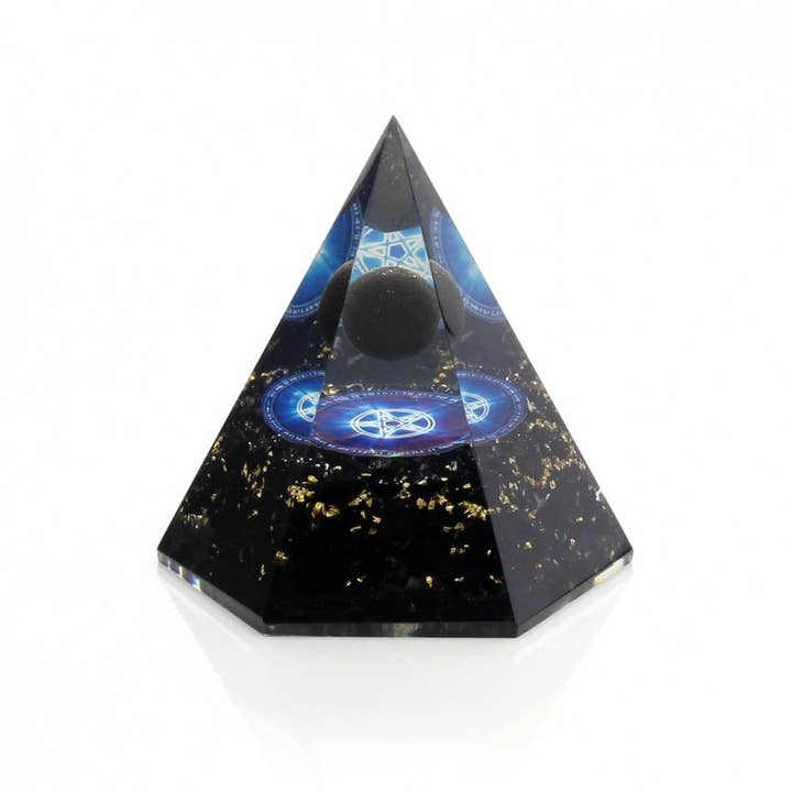 UniArt - Wholesale Spiritual Stone/Crystal - Hexagonal orgonite with sphere and natural stones18